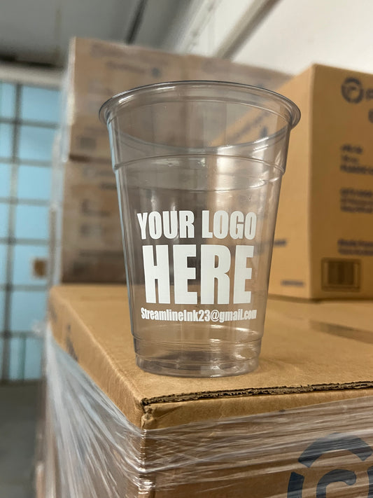 16oz custom printed 100% recycled plastic cups